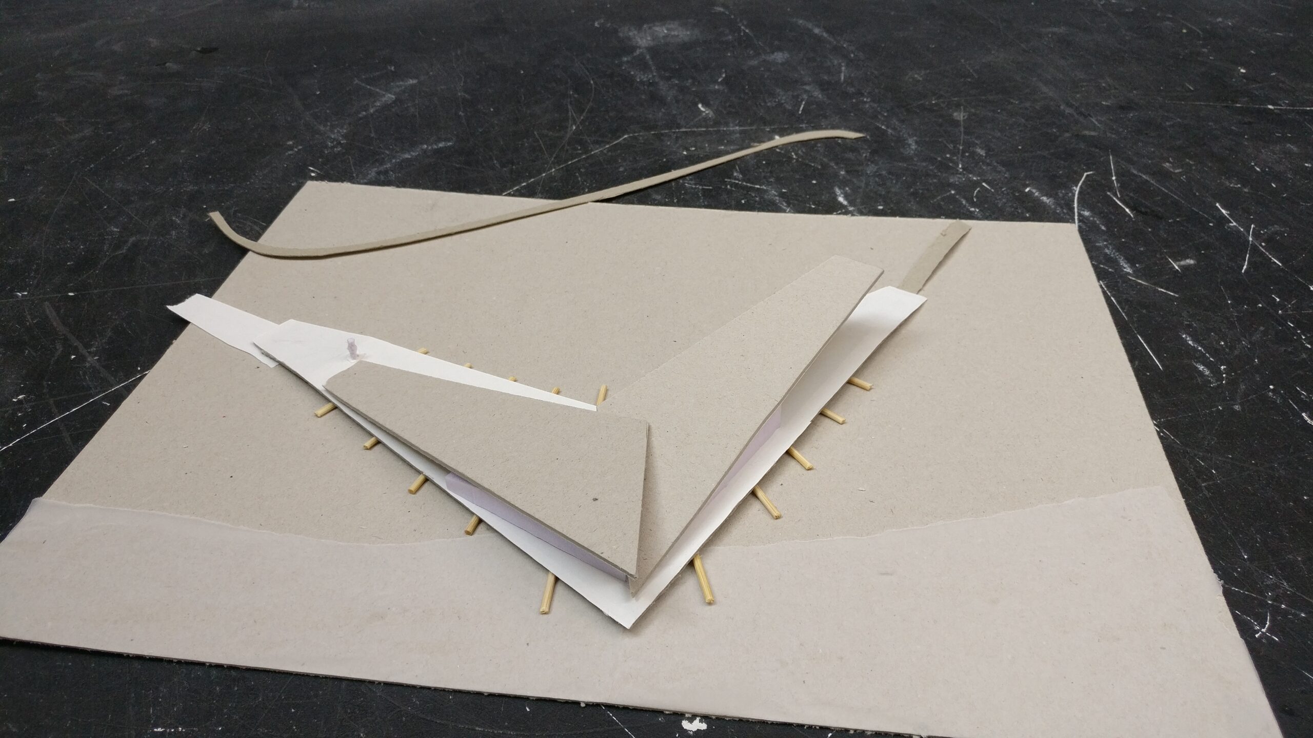 Gebouw vorm configuratie 4. Dak orientatie met de aandacht naar het open landschap.