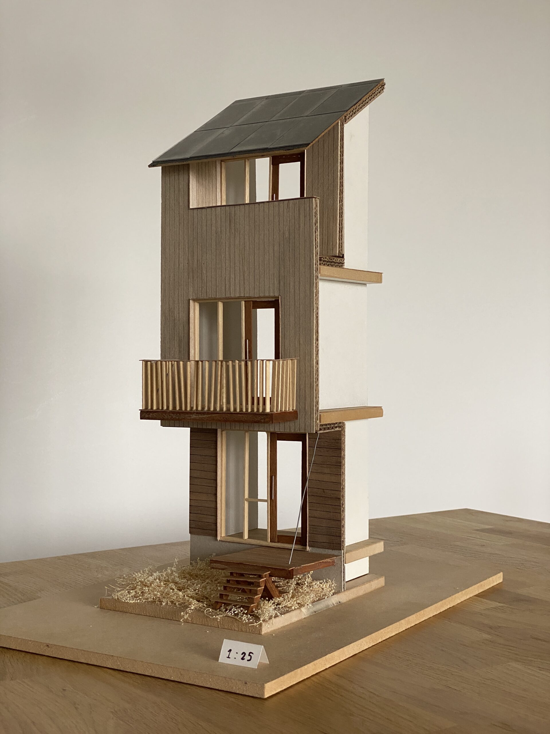 Maquette van het studie project bij TU Delft genaamd Wetland Housing Service.